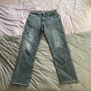 Top Shop straight legged high waisted black jeans size 28
